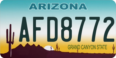 AZ license plate AFD8772