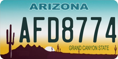 AZ license plate AFD8774