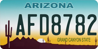 AZ license plate AFD8782