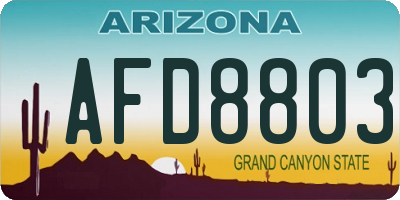 AZ license plate AFD8803