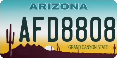 AZ license plate AFD8808