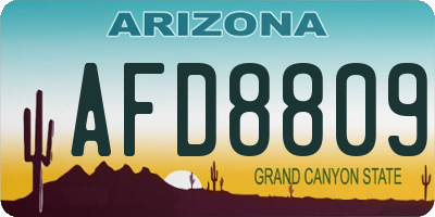 AZ license plate AFD8809