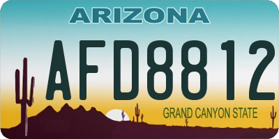 AZ license plate AFD8812