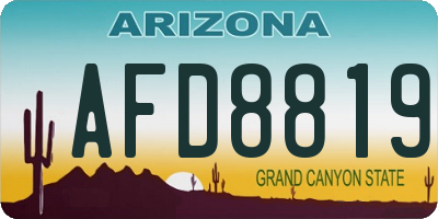 AZ license plate AFD8819