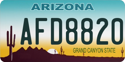 AZ license plate AFD8820
