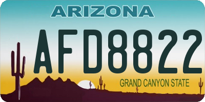 AZ license plate AFD8822