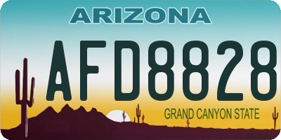 AZ license plate AFD8828