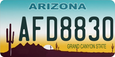 AZ license plate AFD8830