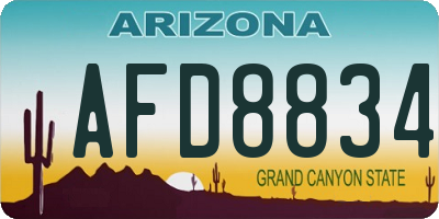 AZ license plate AFD8834