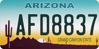 AZ license plate AFD8837