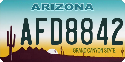 AZ license plate AFD8842