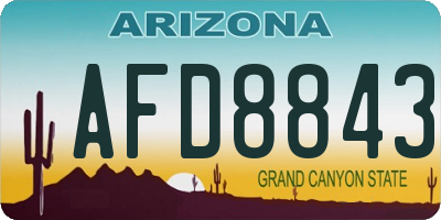 AZ license plate AFD8843