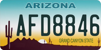AZ license plate AFD8846