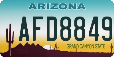 AZ license plate AFD8849