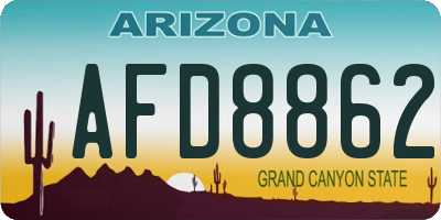 AZ license plate AFD8862
