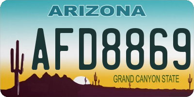 AZ license plate AFD8869
