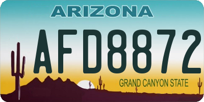 AZ license plate AFD8872
