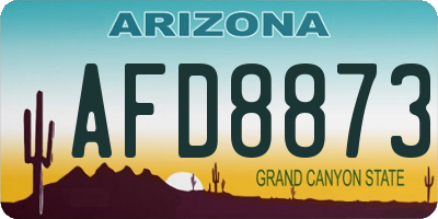 AZ license plate AFD8873