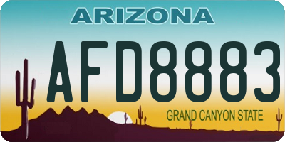 AZ license plate AFD8883