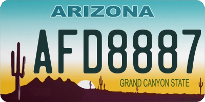 AZ license plate AFD8887