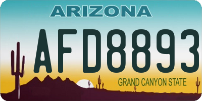 AZ license plate AFD8893