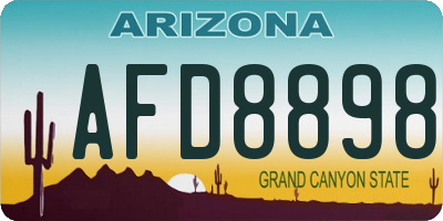 AZ license plate AFD8898