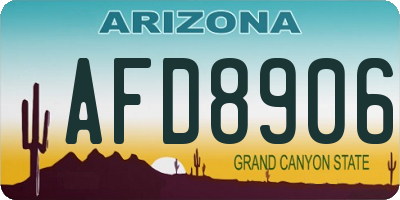 AZ license plate AFD8906