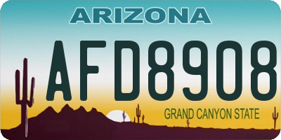 AZ license plate AFD8908