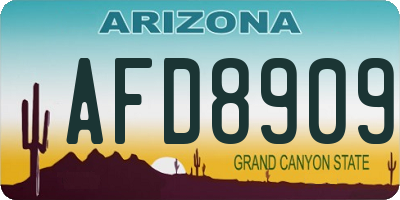AZ license plate AFD8909