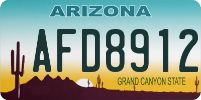 AZ license plate AFD8912