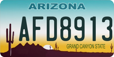 AZ license plate AFD8913