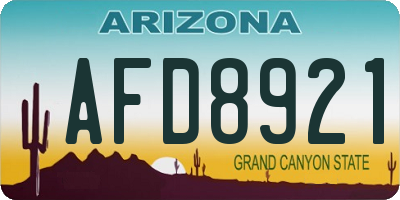 AZ license plate AFD8921