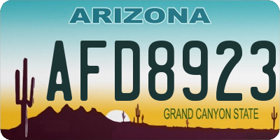 AZ license plate AFD8923