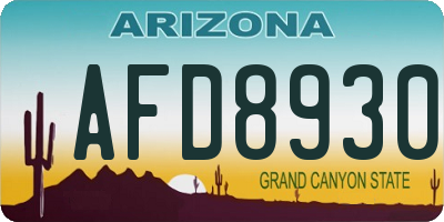 AZ license plate AFD8930