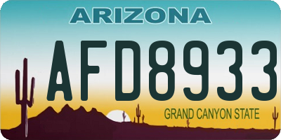AZ license plate AFD8933