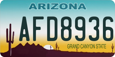 AZ license plate AFD8936