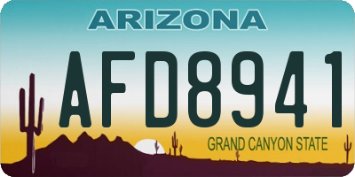 AZ license plate AFD8941