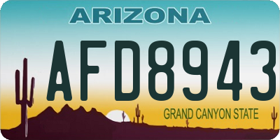AZ license plate AFD8943