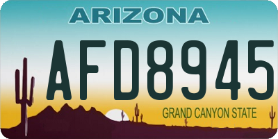 AZ license plate AFD8945