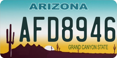 AZ license plate AFD8946
