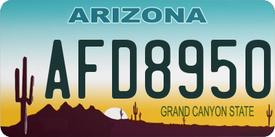 AZ license plate AFD8950