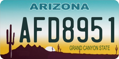 AZ license plate AFD8951