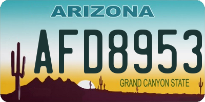 AZ license plate AFD8953