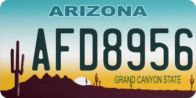 AZ license plate AFD8956