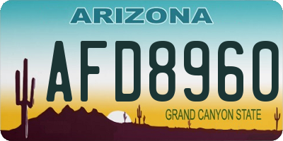 AZ license plate AFD8960