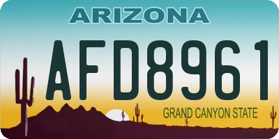 AZ license plate AFD8961