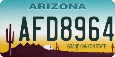 AZ license plate AFD8964