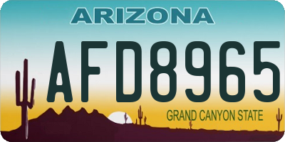 AZ license plate AFD8965