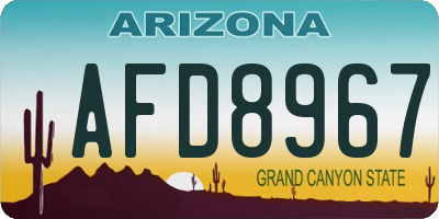 AZ license plate AFD8967