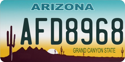 AZ license plate AFD8968